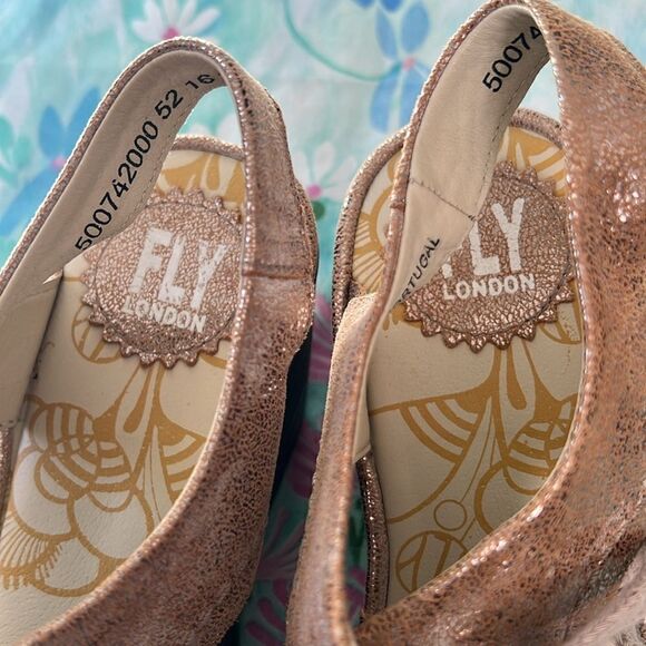 Fly London Yfla Luna Metallic Wedges - 38 - 7/7.5 - Picture 8 of 14